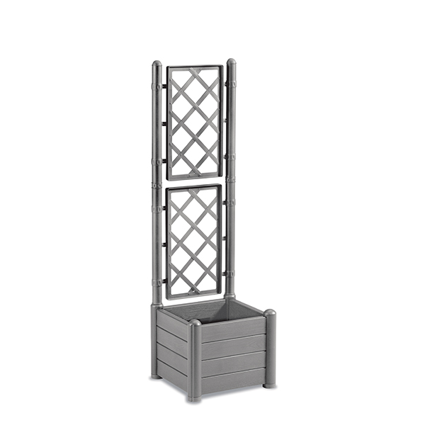 Italia square flower box with trellis