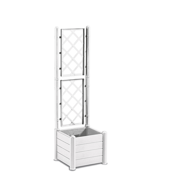 Italia square flower box with trellis