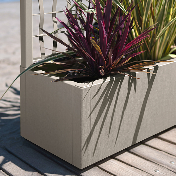 Jardinera Ethica rectangular con soporte