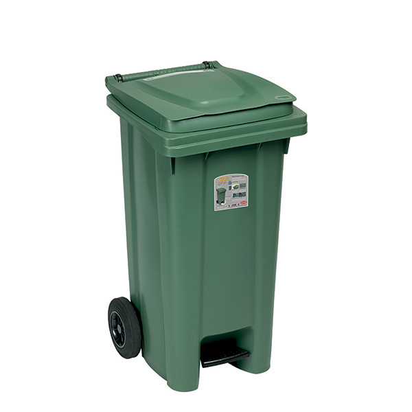 Bidone carrellato 120 lt con pedale