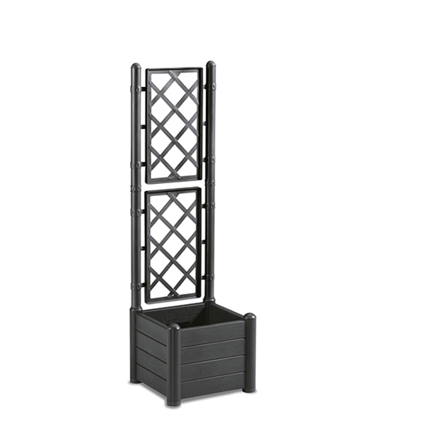 Italia square flower box with trellis