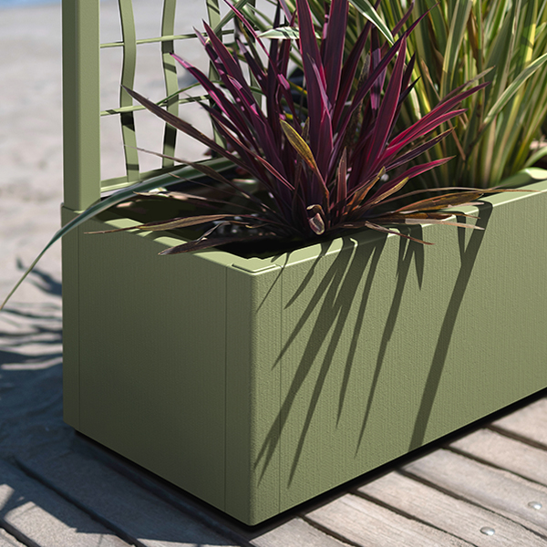Jardinera Ethica rectangular con soporte
