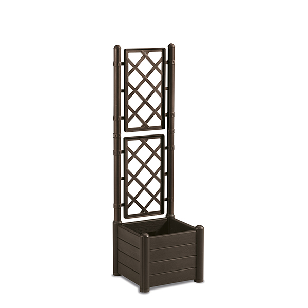 Italia square flower box with trellis