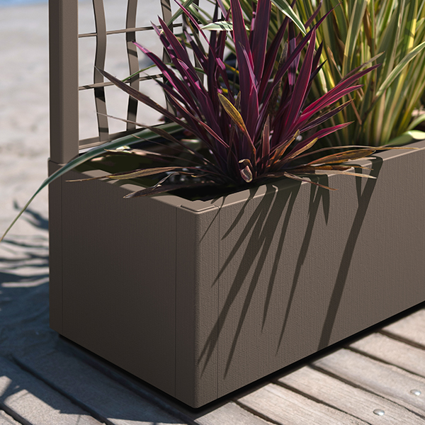 Jardinera Ethica rectangular con soporte